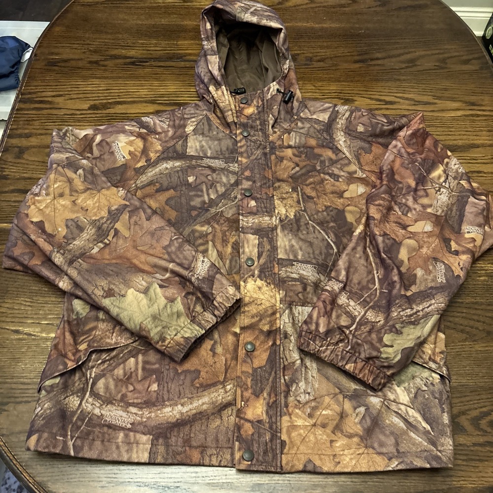 Cabela's Advantage Timber Camo~Men's Large Regular~ Hunting Hood Zip Up Pockets